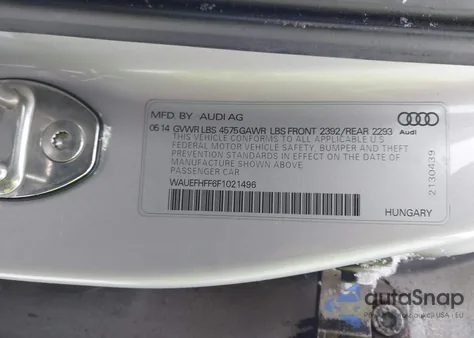 2015 Audi A3 2.0T Premium из США, поврежденный, VIN WAUEFHFF6F1021496